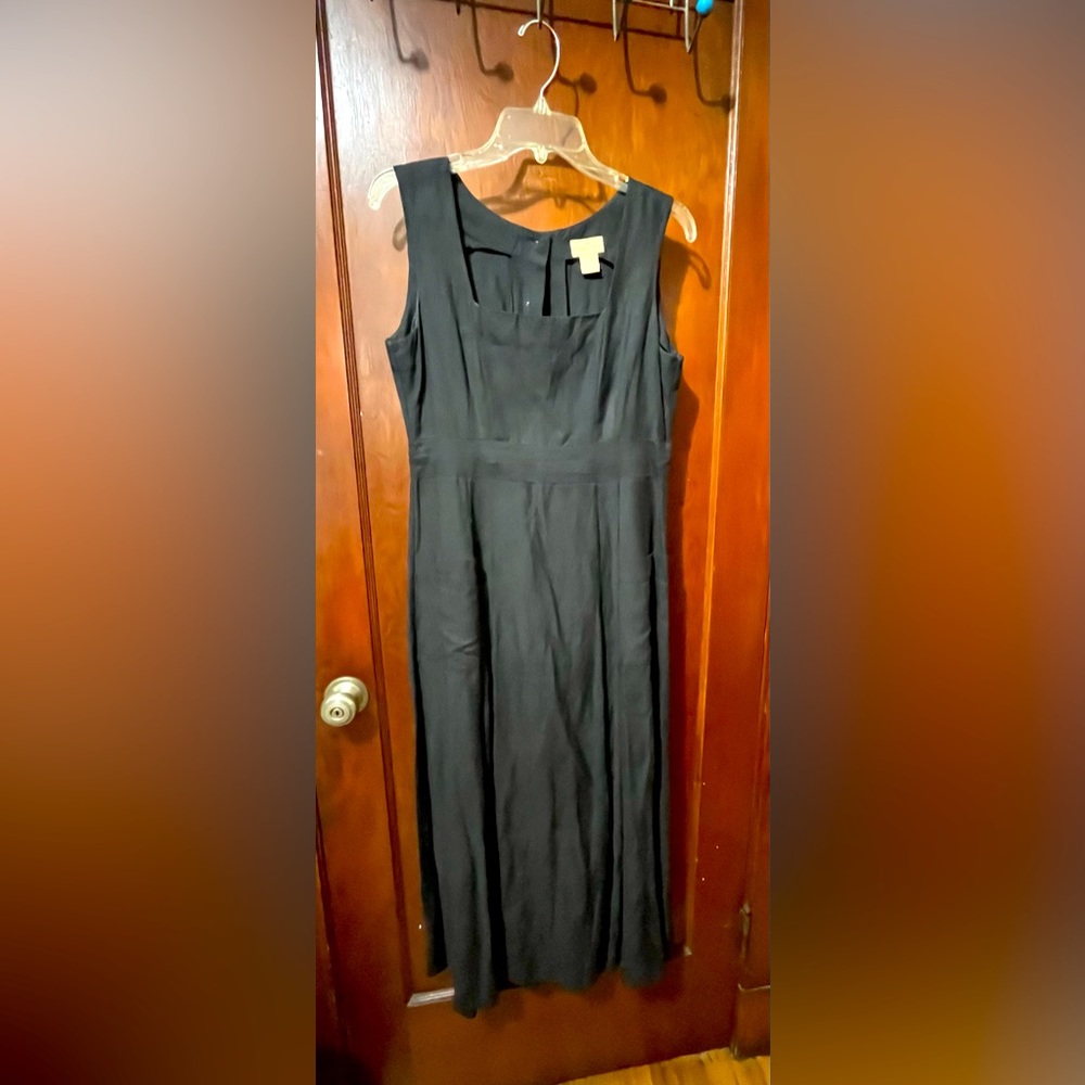 Beautiful Vintage Black Silk Empire Waist Dress